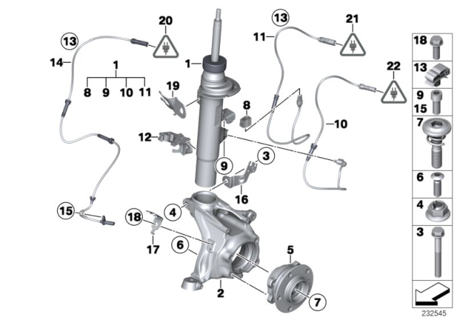 2015 BMW X3  Wheel Hub With Bearing, Front Diagram for 33406867459