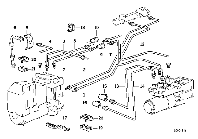 1993 BMW 850Ci  Brake Hose Diagram for 34321159891