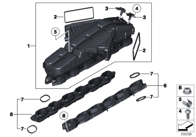 2012 BMW 760Li  Intake Manifold Diagram for 11617560995