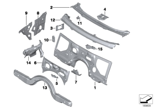 2009 BMW 750Li  Cross Member, Splash Wall Diagram for 41007204061