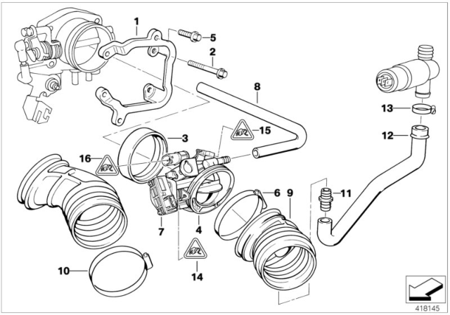 2000 BMW Z3 Hose Diagram for 13411435781