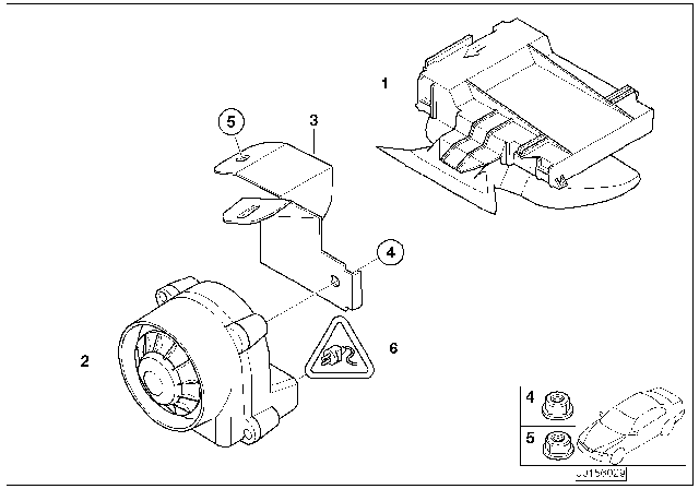 2007 BMW 750Li  Bracket Alternative Power Siren Diagram for 65756902482