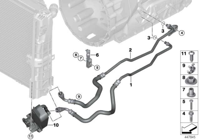 2011 BMW Z4  Oil Cooling Pipe Outlet Diagram for 17227585926