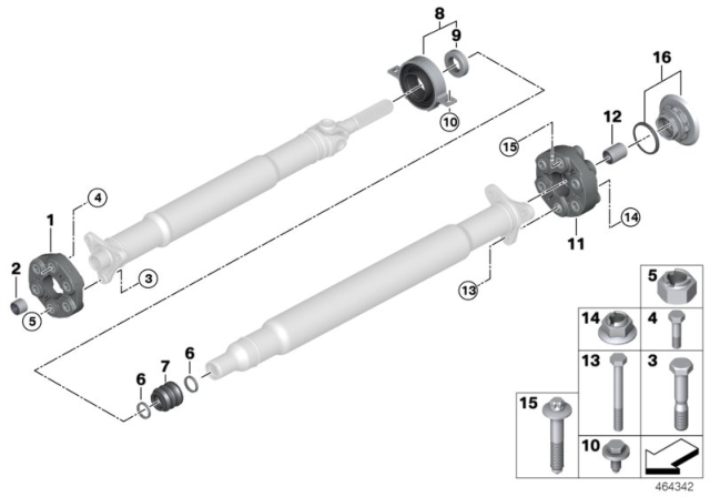 2020 BMW X3  CENTER MOUNT, ALUMINIUM Diagram for 26118681987