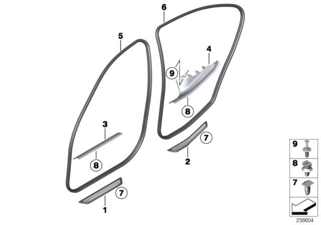 2015 BMW 428i xDrive Gran Coupe  Trim, Entrance, Rear Diagram for 51477324629