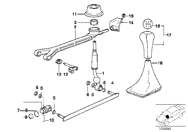 1994 BMW 540i  Gear Shift Knob/6 Speed Diagram for 25117523817