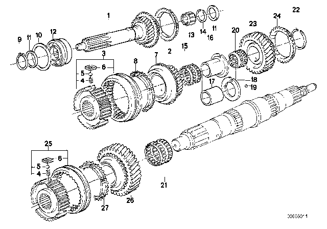 1986 BMW 325e  Support Diagram for 23231209325
