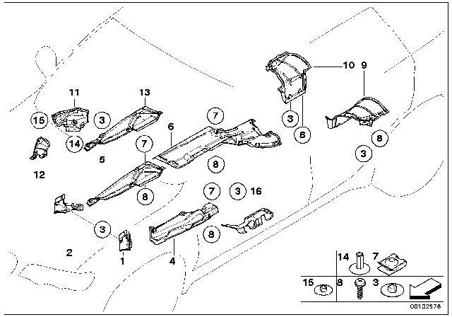 2002 BMW X5  Heat Insulation, Tunnel/Tank Diagram for 51488402289