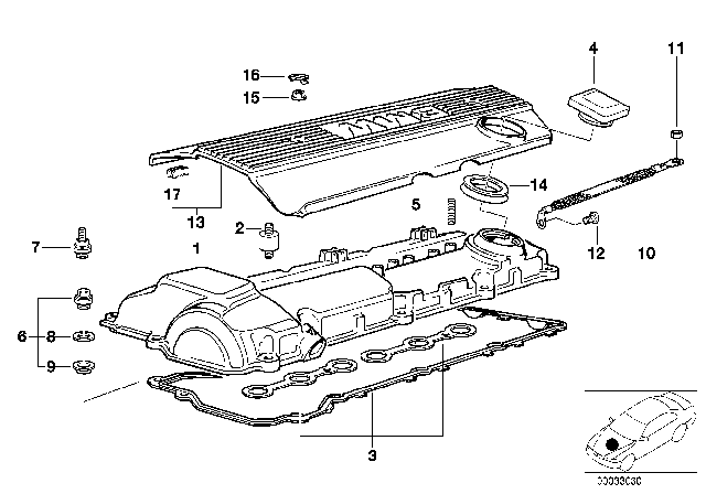 1991 BMW 325is  Cover Diagram for 11121703462