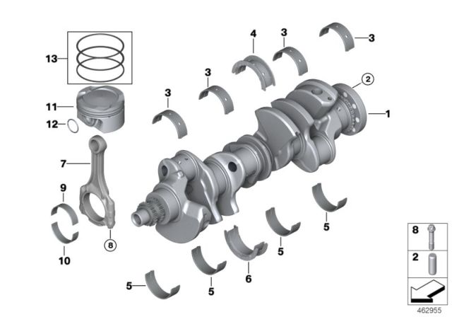 2020 BMW 750i xDrive  Snap Ring Diagram for 11257556955