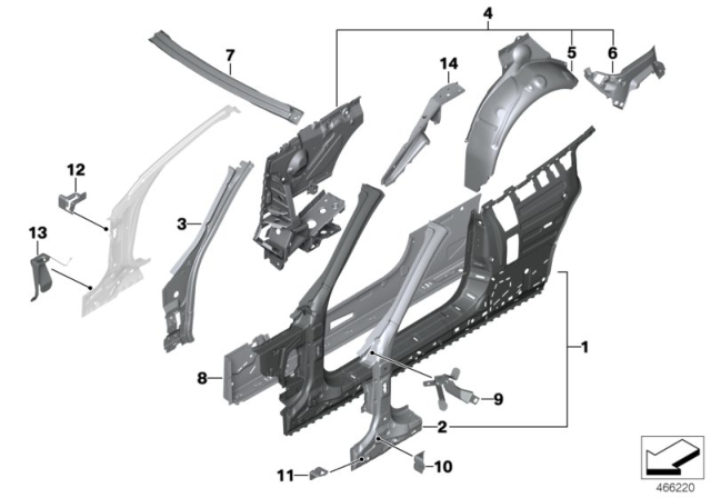 2015 BMW M4 Closing Panel, Side Panel, Rear Left Diagram for 41347347107