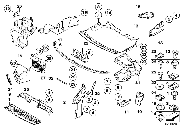 2008 BMW Alpina B7  Front Engine Compartm.Protection Bracket Diagram for 51717966306