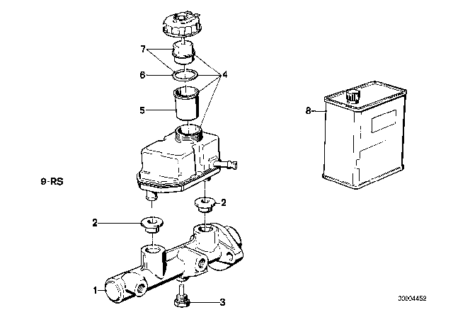 1992 BMW 525i  Cap With Warning Switch Diagram for 34331160307