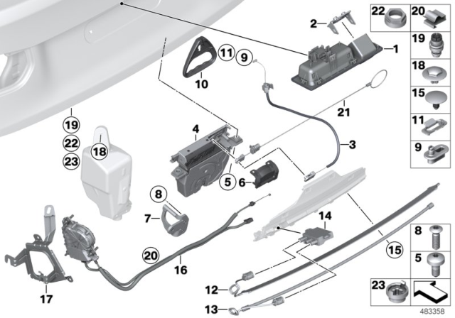2015 BMW 328d xDrive  Bowden Cable Diagram for 51247249683