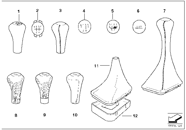 1993 BMW 325i  Gear Shift Knob/Polished Finish Diagram for 25111434003