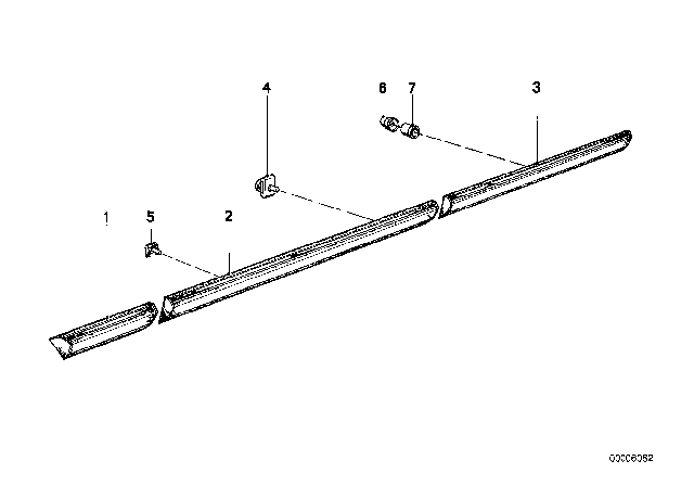 1985 BMW 535i Moulding Door Rear Left Diagram for 51131871697