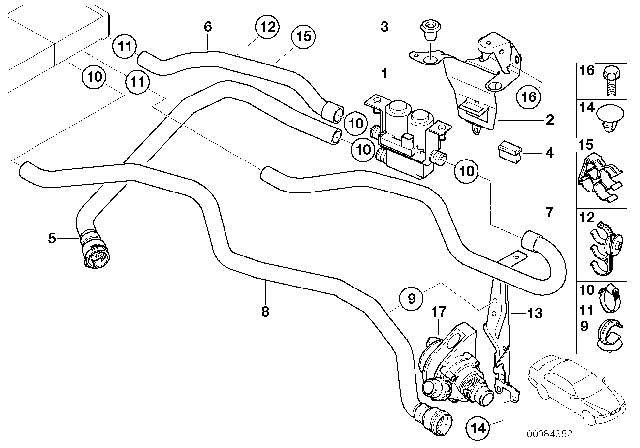 2001 BMW X5 Holder Diagram for 64128385120