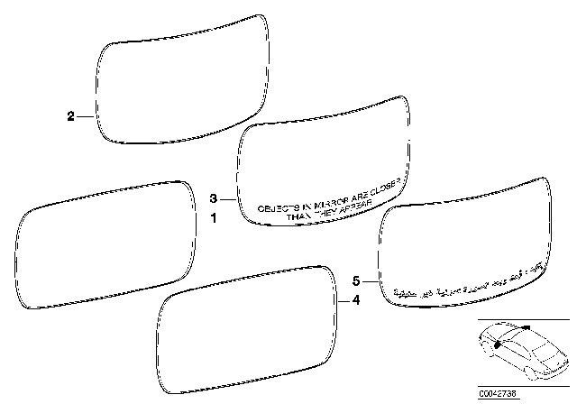 2009 BMW 650i Mirror Glass, Heated, Convex, Right Diagram for 51167065086