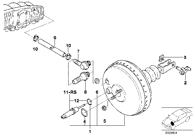 1992 BMW 318i Pin Diagram for 34331158496