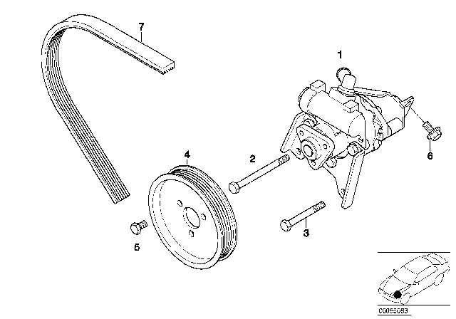 2004 BMW 330i  Power Steering Pump Diagram for 32416756582