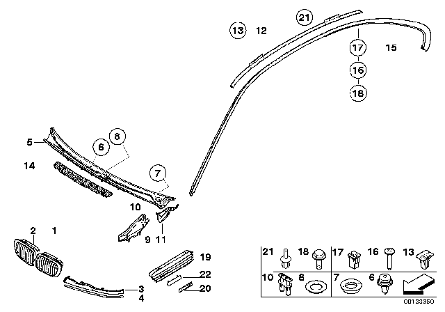 2001 BMW M3  Emblem Diagram for 51137893023