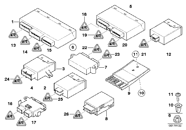 2001 BMW 325Ci Control Unit, Mirror Memory Diagram for 61356916054