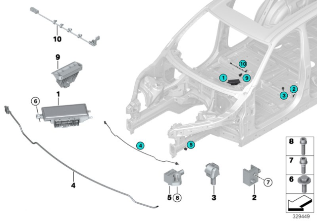 2018 BMW X5  Magnet, Seat Position Diagram for 65779304289