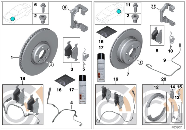 2013 BMW X1  Front Disc Brake Pad Set Diagram for 34116797858