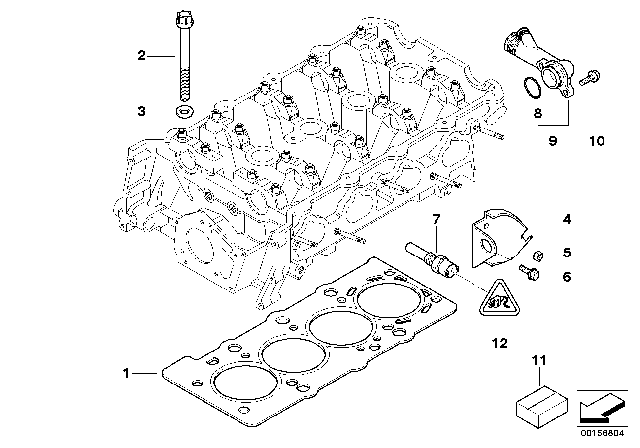 1996 BMW 318i  Gasket Set Cylinder Head Asbestos Free Diagram for 11129070615