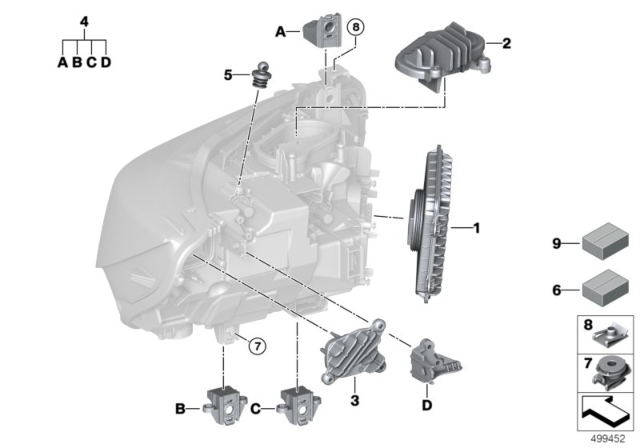 2020 BMW 430i  Set, Small Parts Diagram for 63117492723