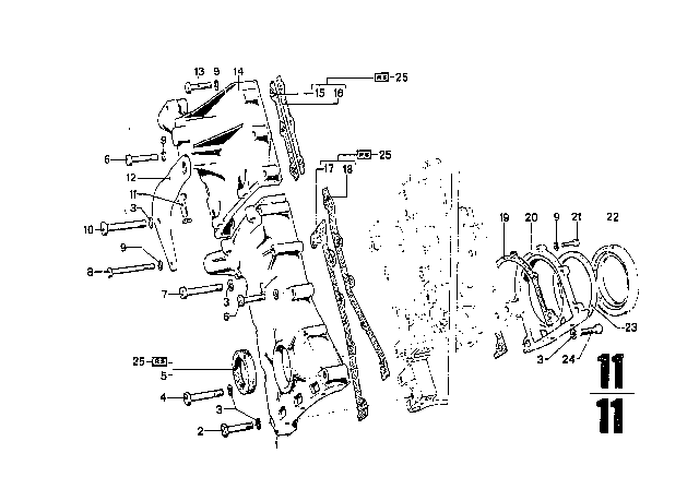 1975 BMW 3.0Si  Gasket Left Asbesto-Free Diagram for 11141726731