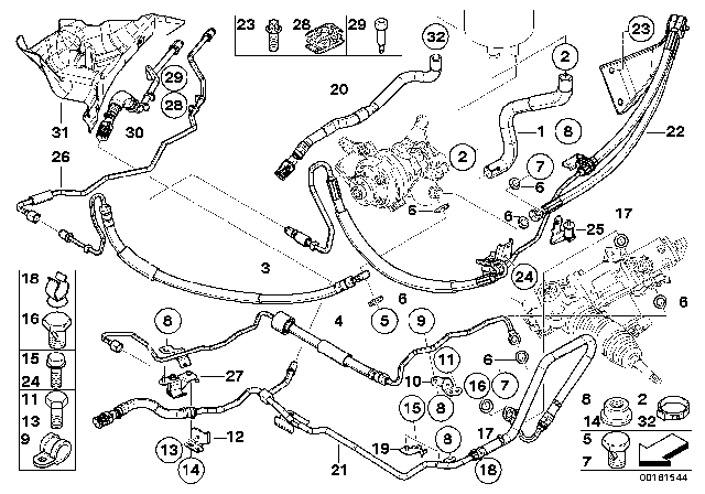 2009 BMW 535i  Hose Clamp Diagram for 11727511099