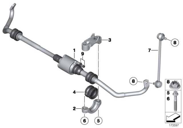 2011 BMW 750Li xDrive  Stabilizer Rubber Mounting Diagram for 37116771932