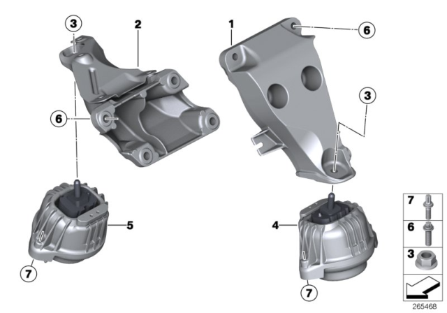 2013 BMW X1  Engine Mount Bracket Left Diagram for 22116788357
