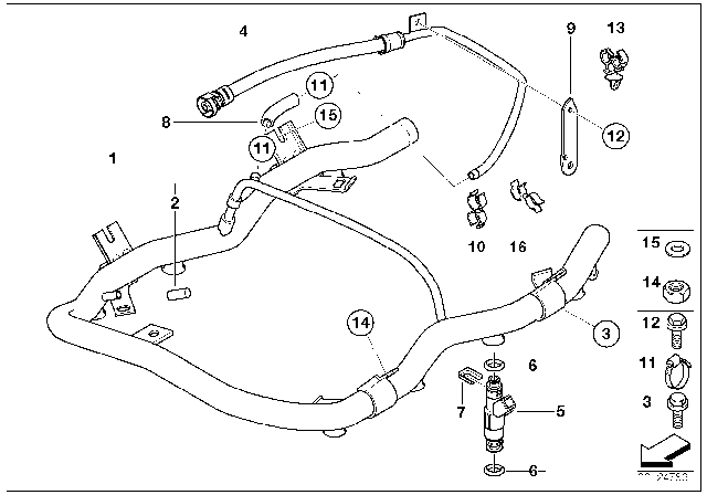 2003 BMW Alpina V8 Roadster  Fuel Injector Diagram for 13641707843