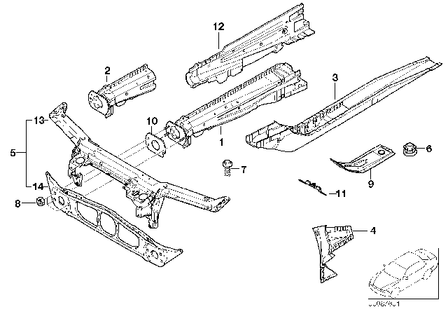 2002 BMW 325Ci  Connection Pcs, Wheel House/Entrance, Left Diagram for 41117028595