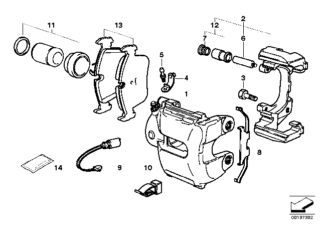 1993 BMW 325is  Front Brake Pad Set Diagram for 34116761242