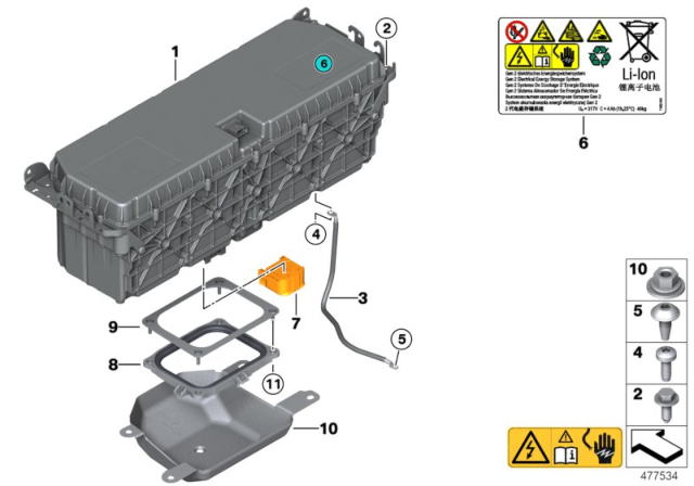2013 BMW ActiveHybrid 3 Dummy Housing, Connector, Hv Accumulator Diagram for 12527620458