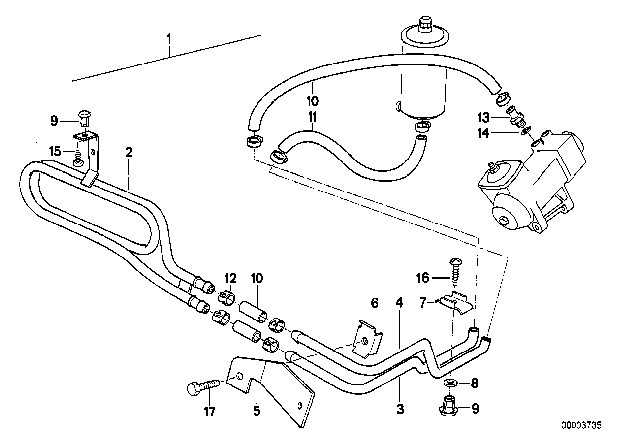 1989 BMW 635CSi  Clamp Diagram for 17221153066
