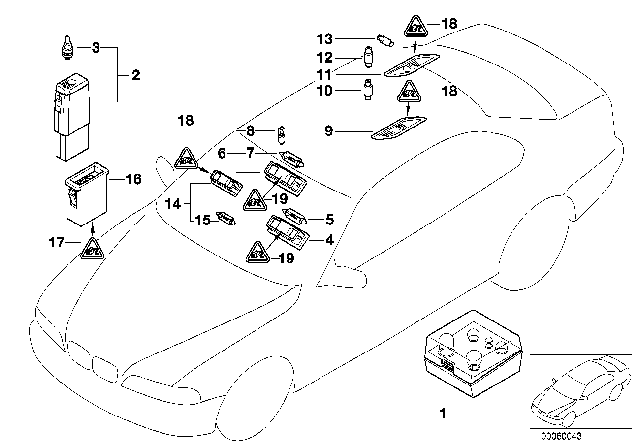 2001 BMW 540i  Longlife Bulb, Gelb Diagram for 63217176025