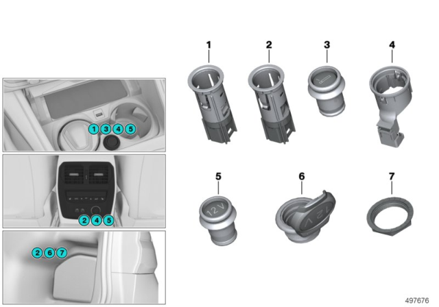 2019 BMW 330i  Lighter Element Diagram for 61349392054