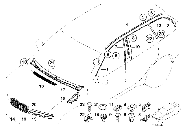 2004 BMW 325i  Gasket Diagram for 51718233437