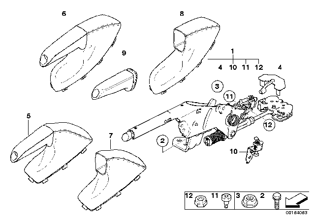 2004 BMW X3  Handbrake Lever Cover Diagram for 34423424441