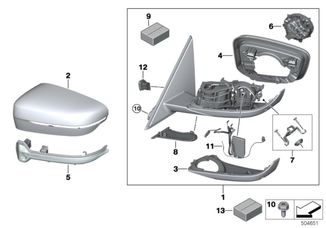 2020 BMW 330i  AUXILIARY TURN SIGNAL, MIRRO Diagram for 63137498159