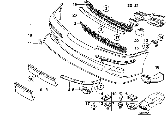 2002 BMW 525i Licence Plate Base Primed Diagram for 51112694213