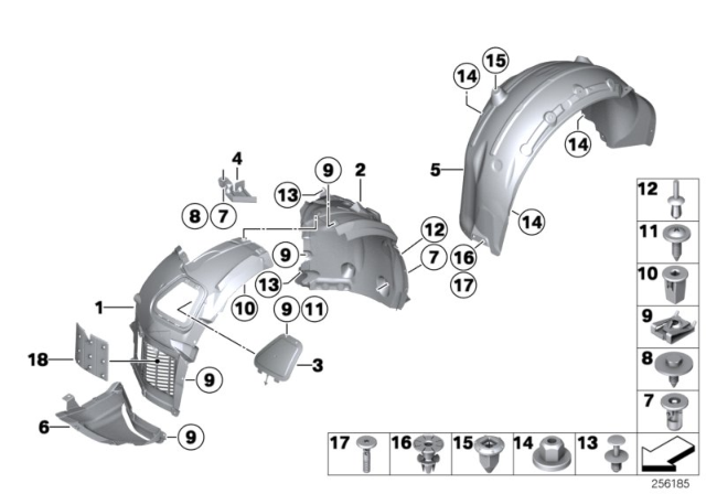 2014 BMW 640i  Cover, Wheel Housing, Rear Left Diagram for 51717224973