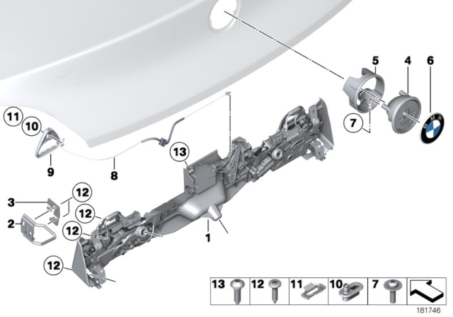 2010 BMW Z4  Emblem Button Diagram for 51247214036