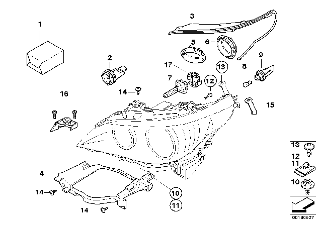 2009 BMW 550i  Parking Light Bulb Socket Diagram for 63127187952