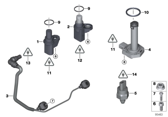 2005 BMW 645Ci  Camshaft Position Sensor Diagram for 12147506273