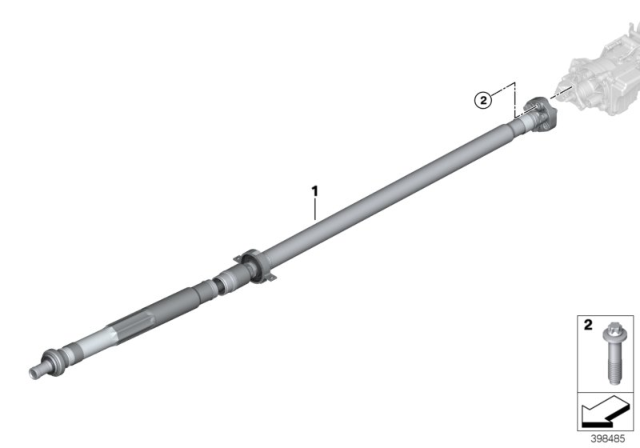 2019 BMW X2 Rear Drive Shaft Assy Diagram for 26108605878